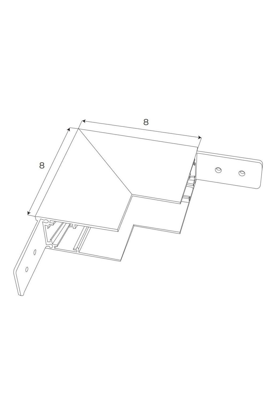 Magnetic Wallceiling corner for highprofile surface track MT0018/MT0019