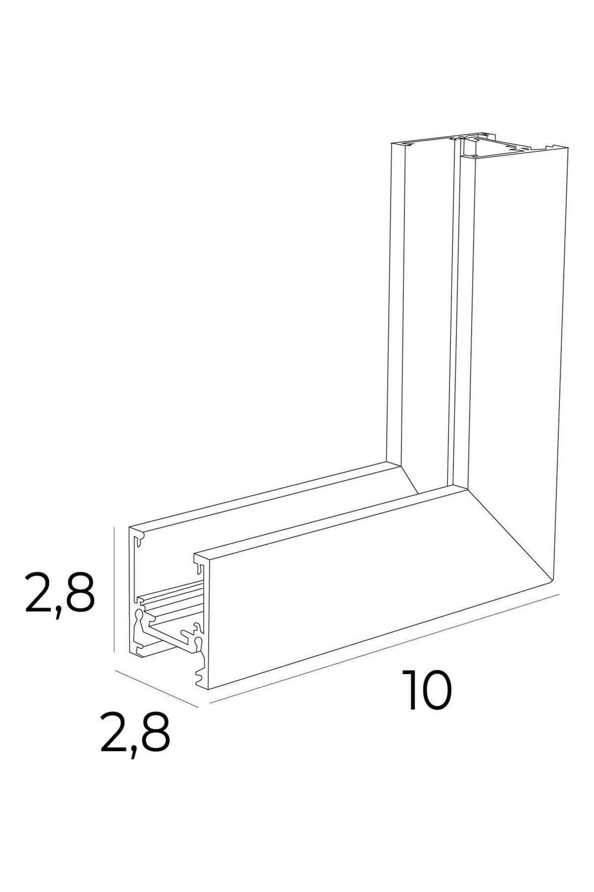 Magnetic Magnetic Wallceiling corner for lowprofile surface track MT0028/MT0029