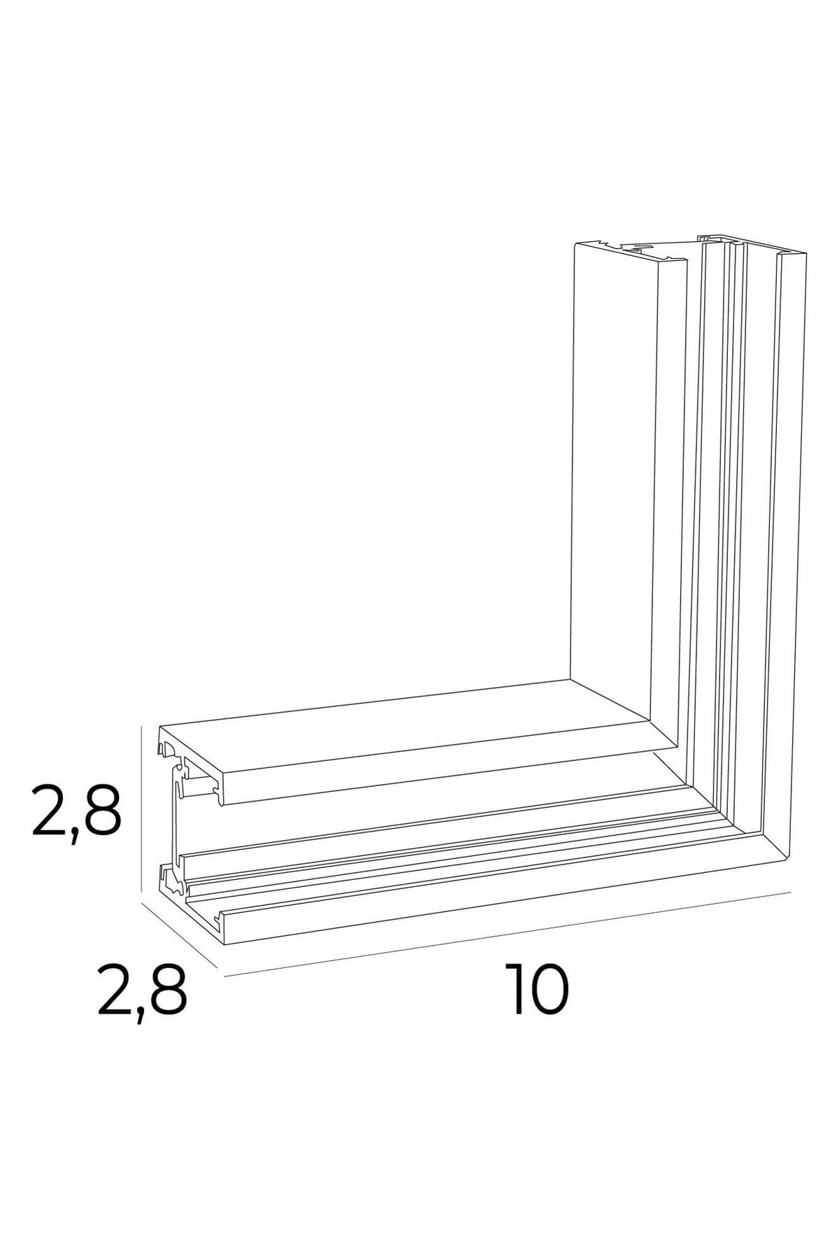 Magnetic 90° corner for lowprofile surface track MT0028/MT0029