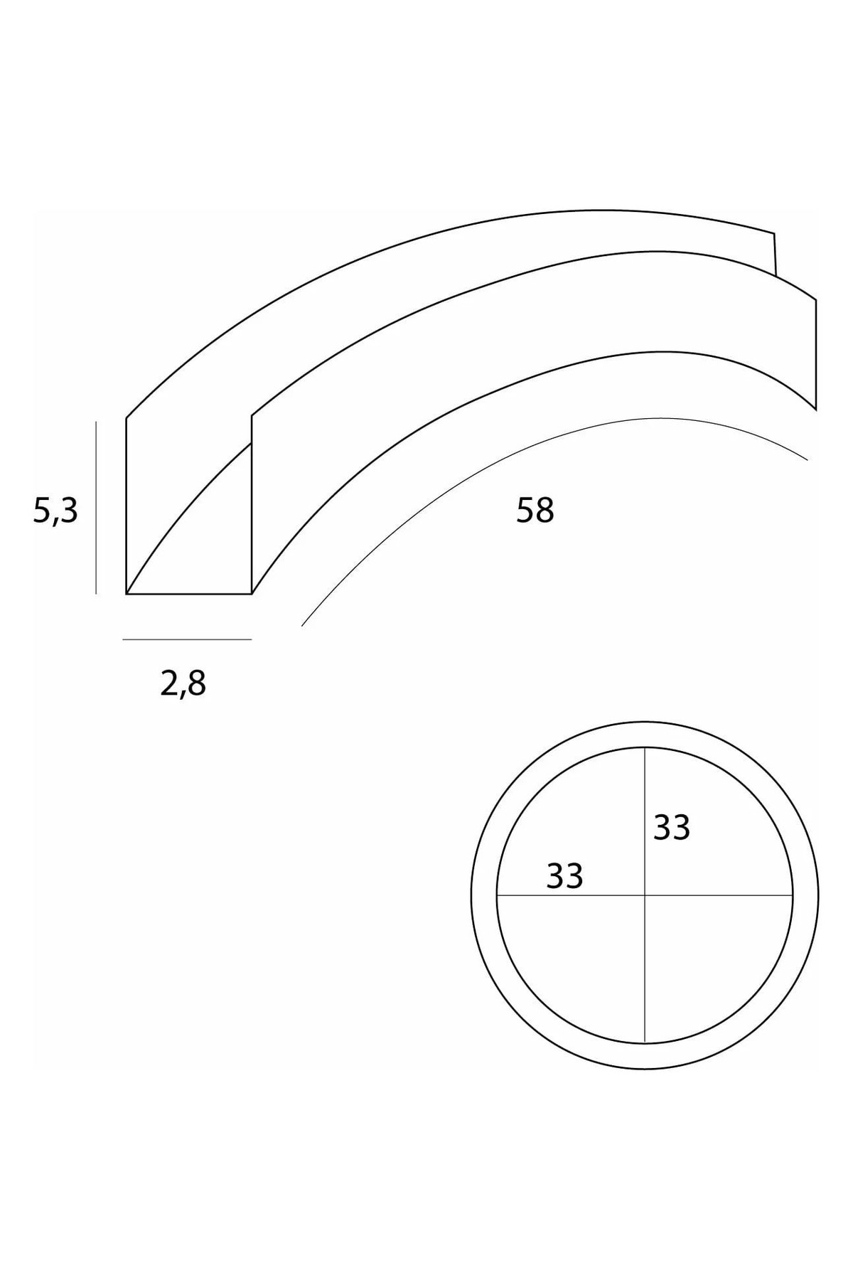 Magnetic Highprofile surfacemounted track arc