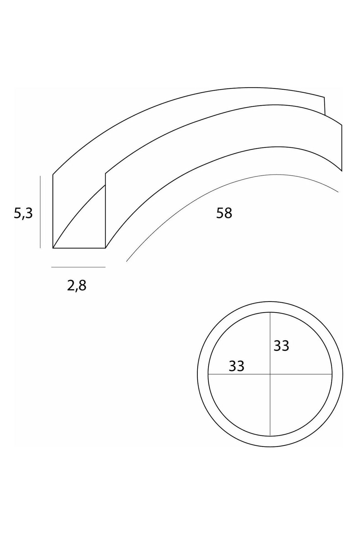 Magnetic Highprofile surfacemounted track arc