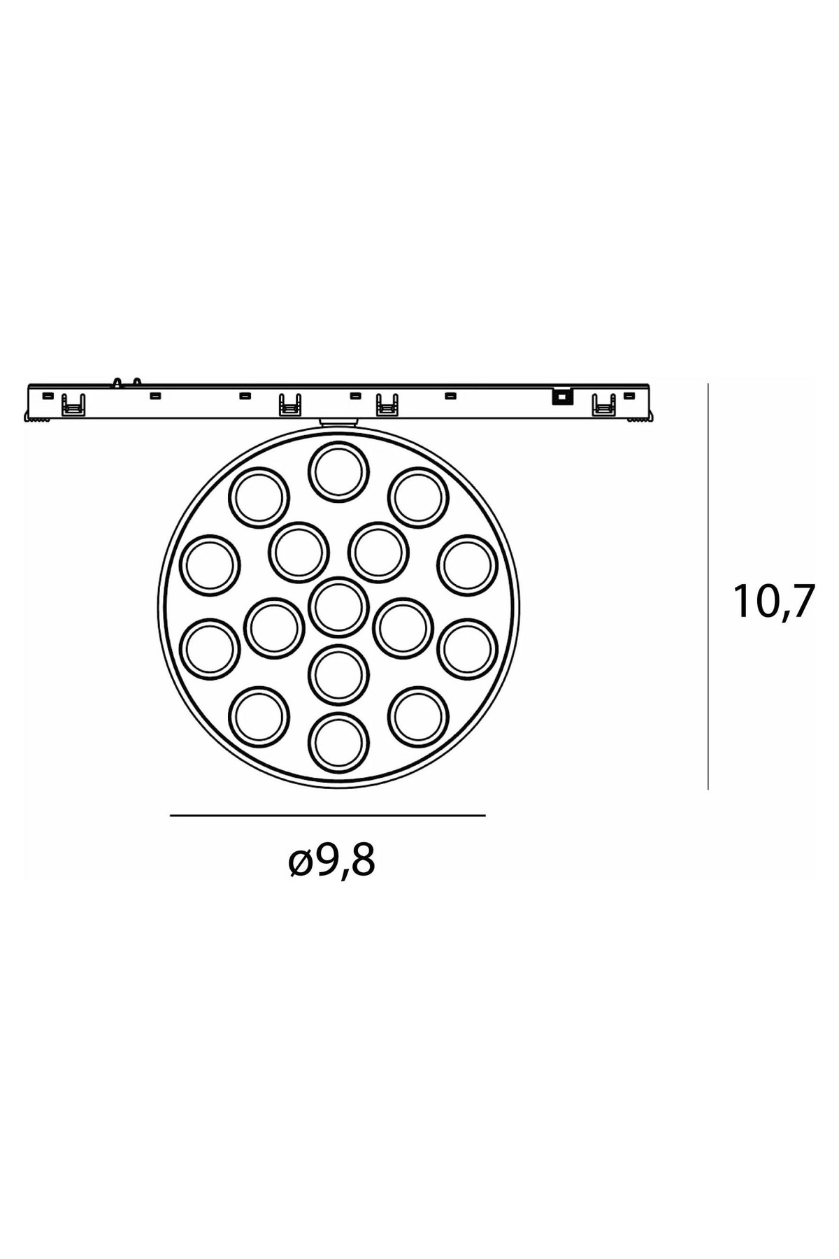 Micro11 Round grid 12W On/Off