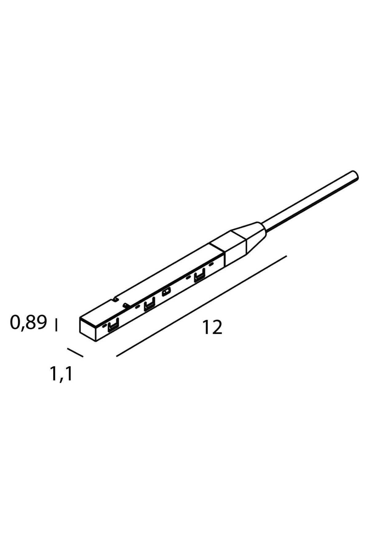 End feed for external power supply