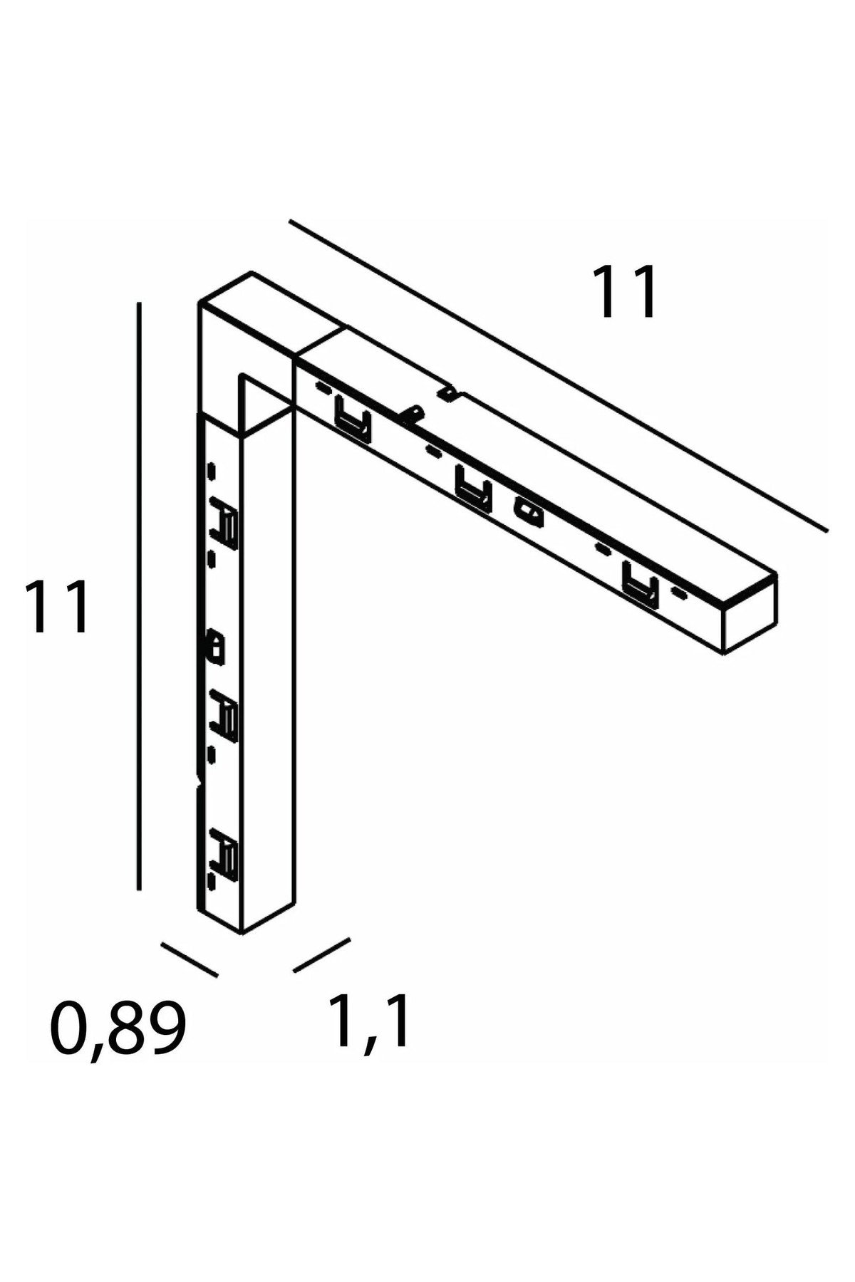 Micro11 Electrical connector, external side angle