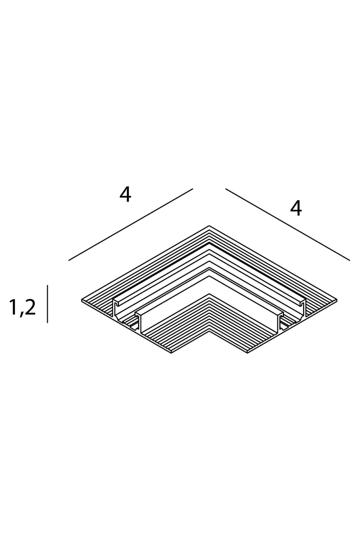 Micro11 Recessed corner bracket, 90° angle
