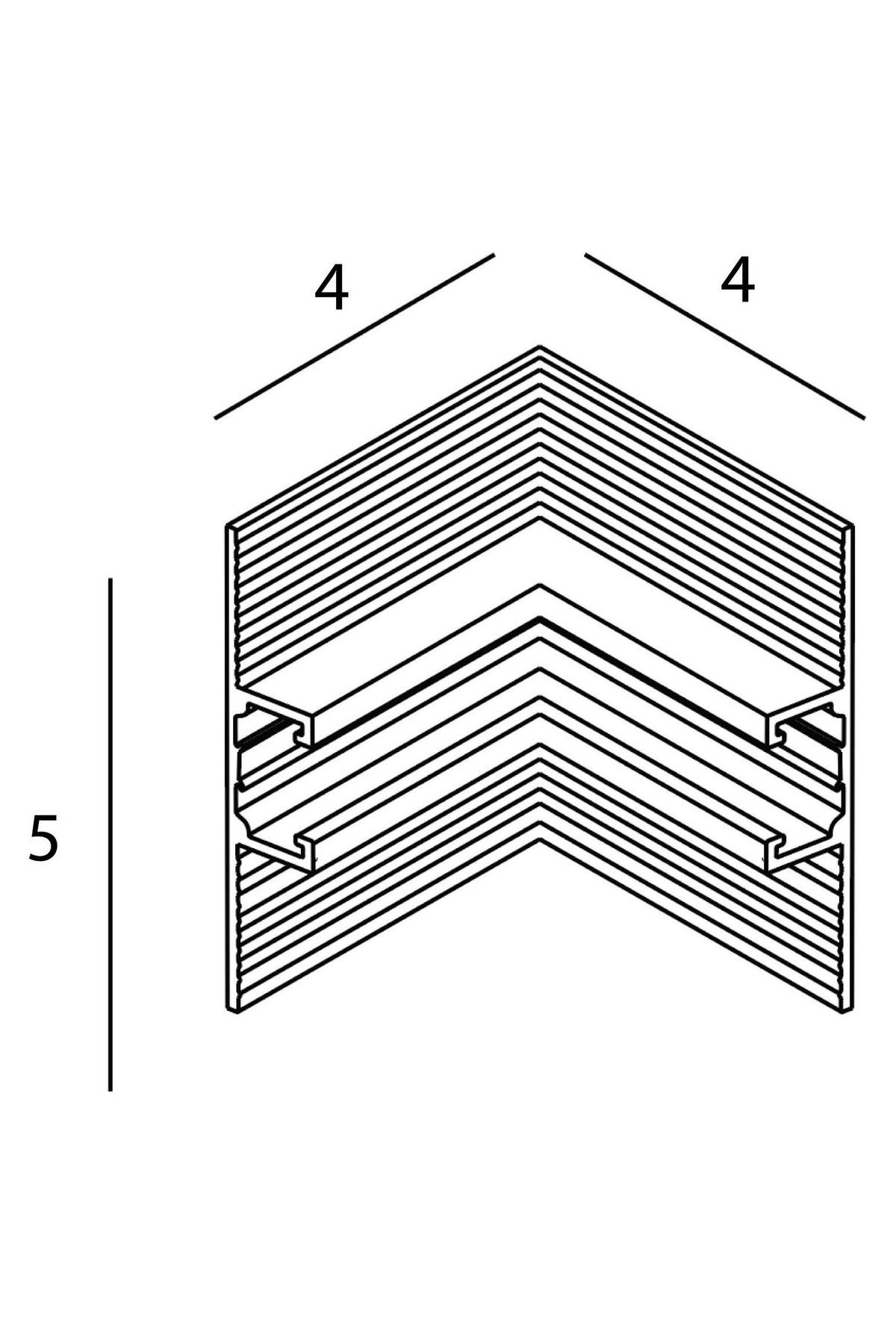 Micro11 Recessed corner bracket, internal side angle