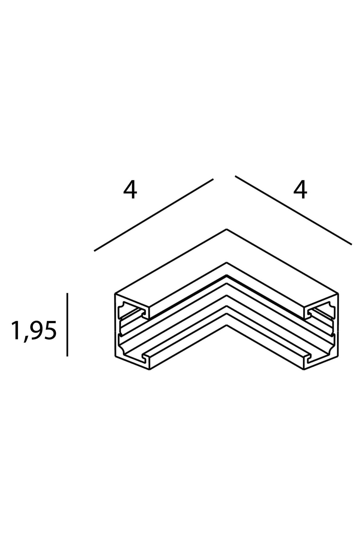 Micro11 Surfacemounted corner bracket, internal side angle
