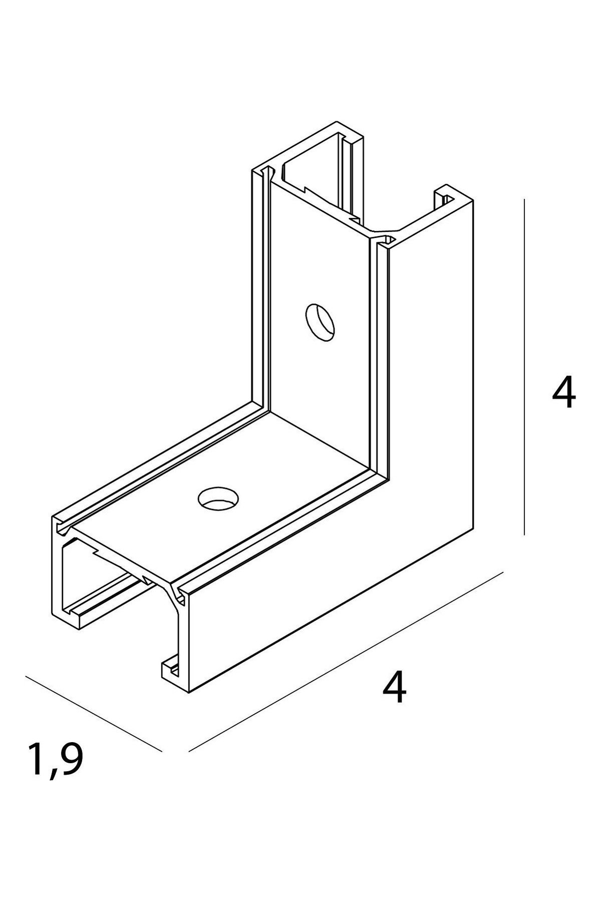 Micro11 Surfacemounted corner bracket, external side angle