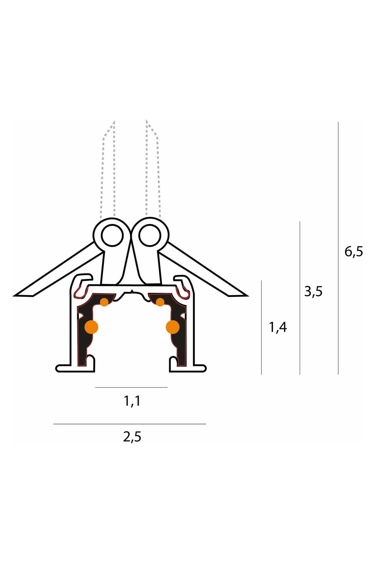 Micro11 Micro recessed spring track conductor