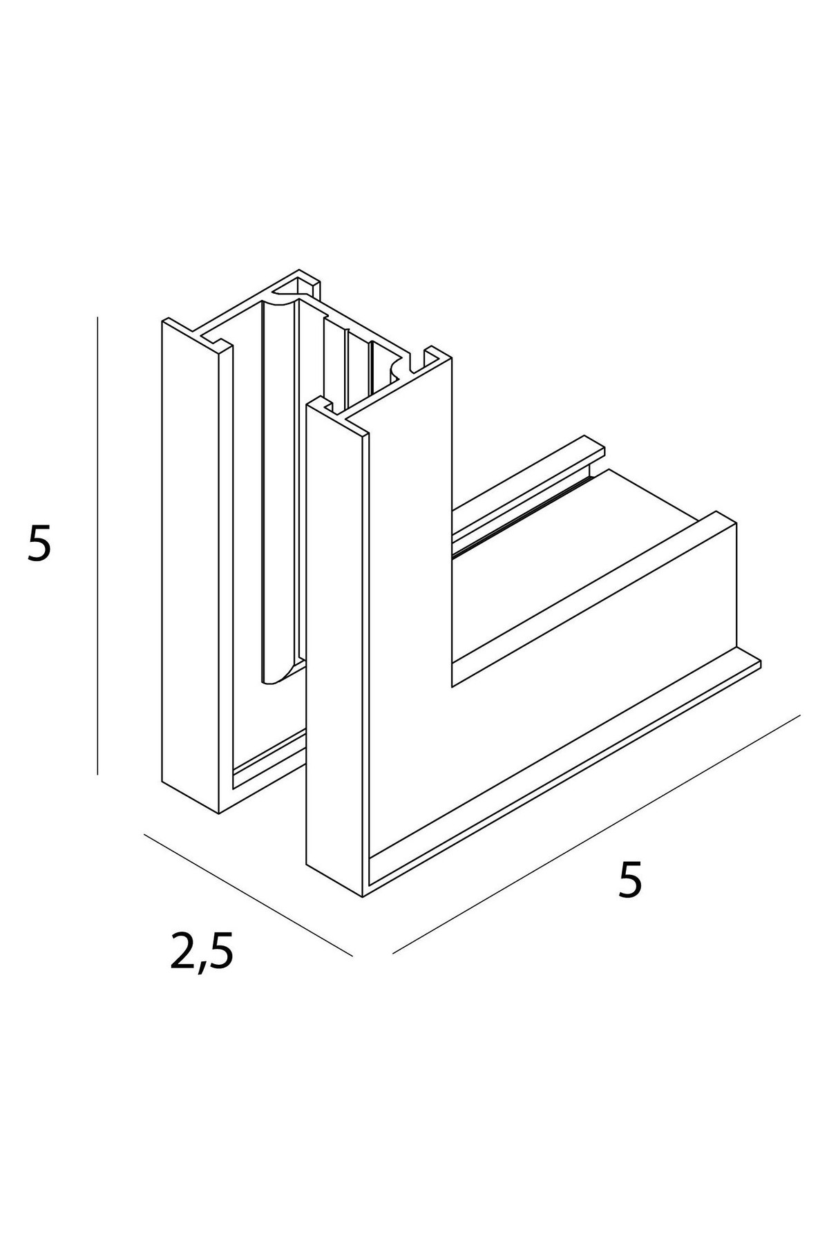 Micro11 Recessed spring corner bracket, external side angle