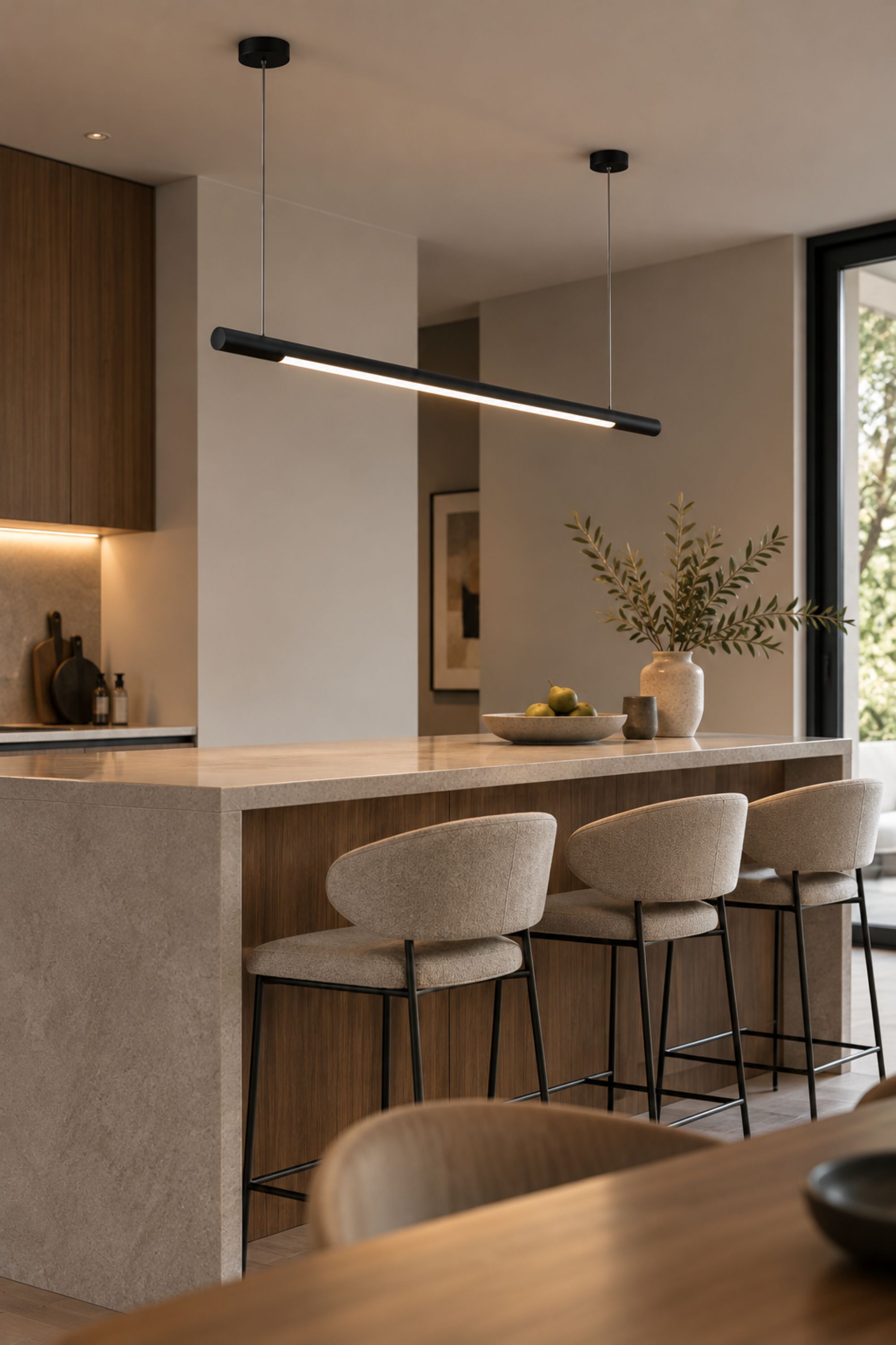 Lumion Organic Horizon 100cm – Fekete, Függőlámpa