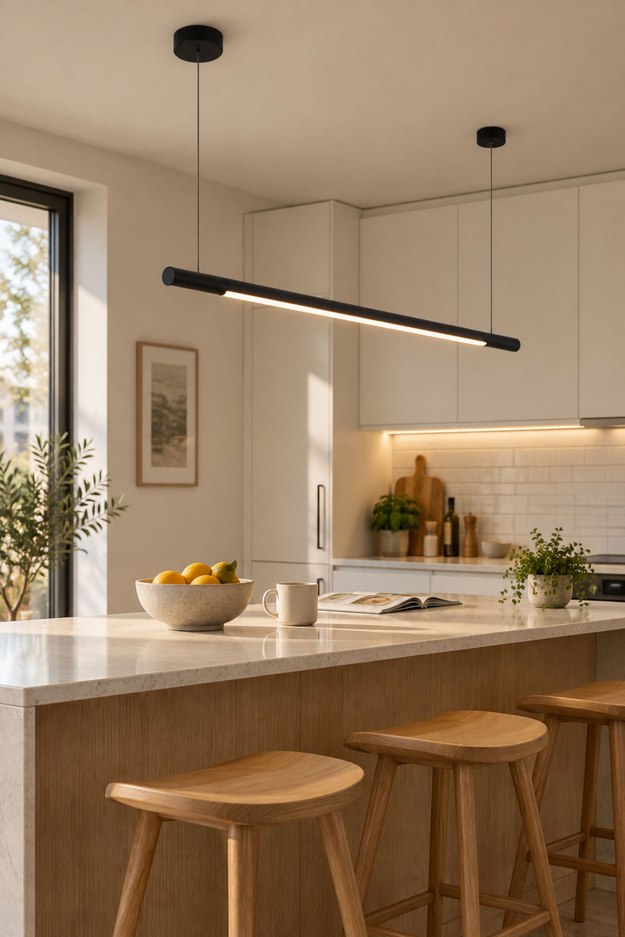 Lumion Organic Horizon 100cm – Fekete, Függőlámpa