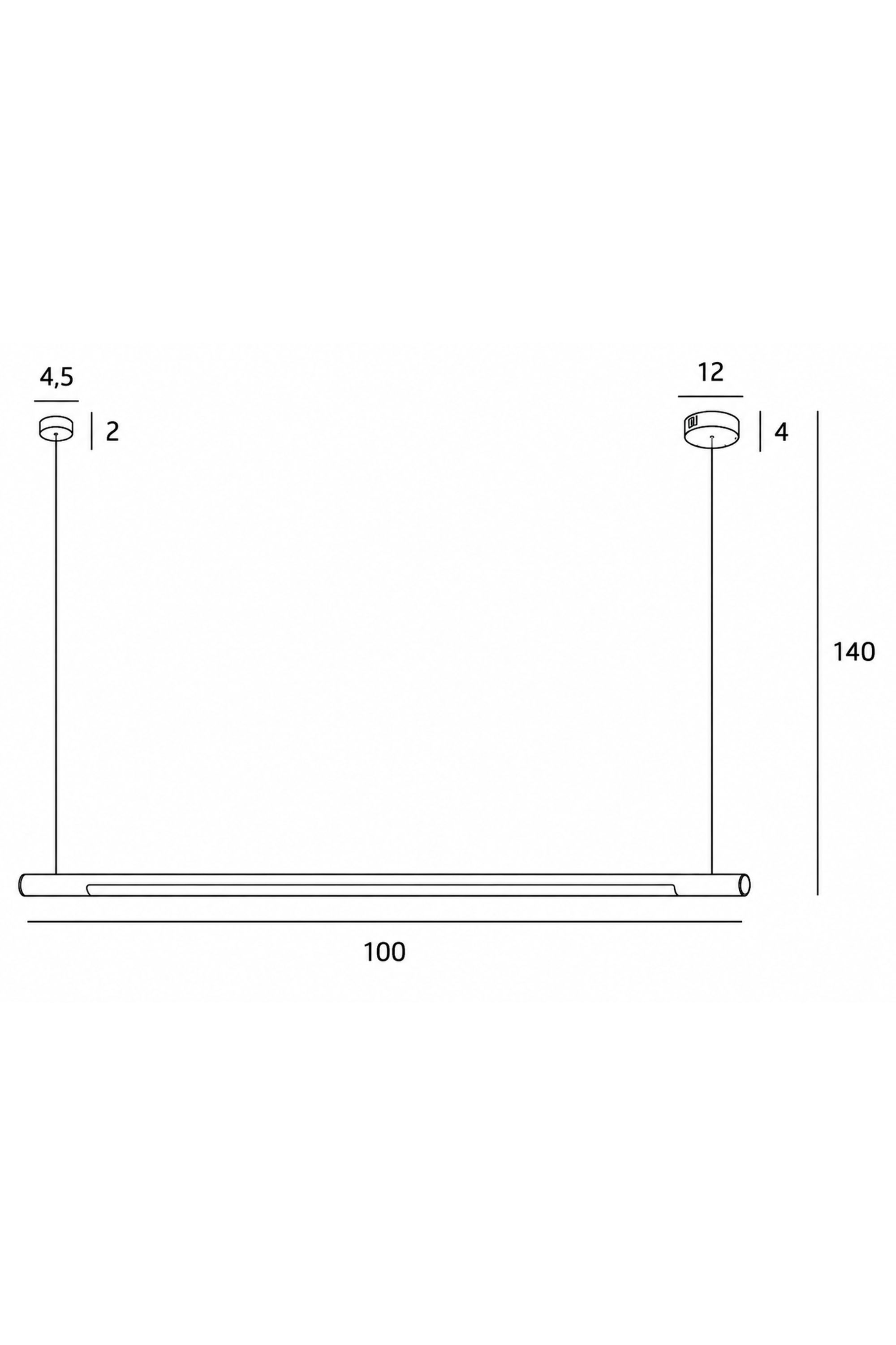 Lumion Organic Horizon 100cm – Fekete, Függőlámpa