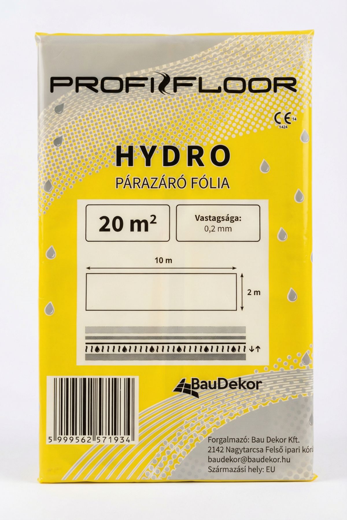 ProfiFloor Hydro párazáró fólia 20 m2 – Sárga, Padlóalátét