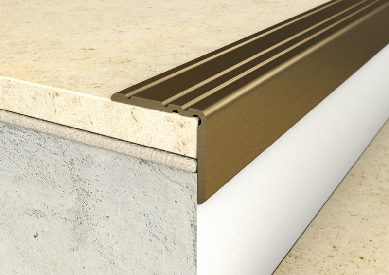 ProfiFloor PF10 öntapadós lépcsőprofil, bronz – Burkolatváltó