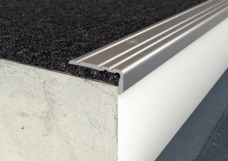 ProfiFloor PF9 csavaros lépcsőprofil, titán – Burkolatváltó
