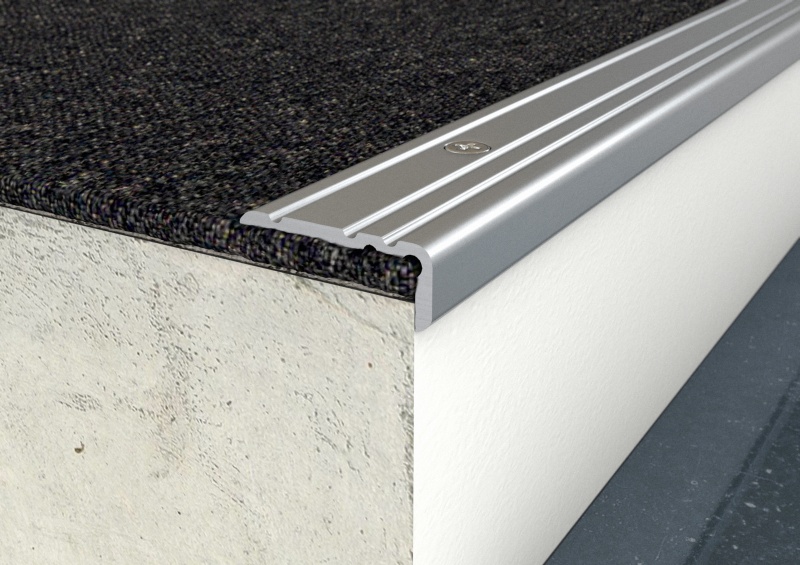 ProfiFloor PF9 csavaros lépcsőprofil, ezüst – Burkolatváltó