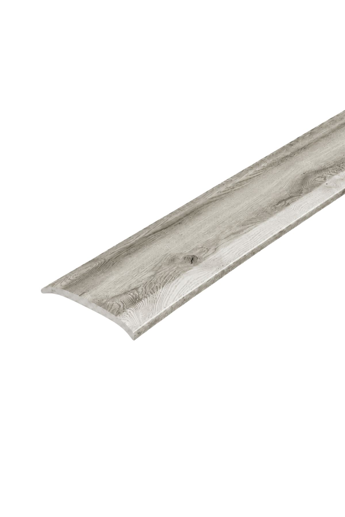 ProfilPas aluminium lapos, fadekoros padlóprofil, Silverstone – Világos szürke, Burkolatváltó