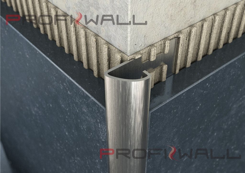 ProfiWall ACÉL 10mm C profil 2,5M rozsdamentes - szálcsiszolt – Ezüst, Fém profilok