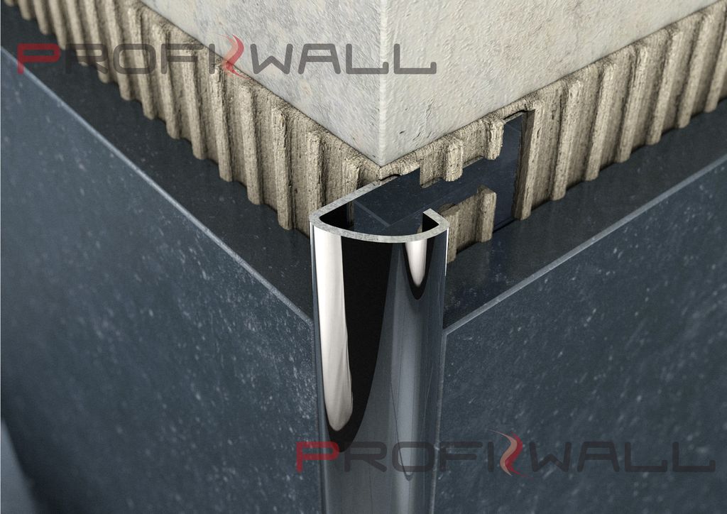 ProfiWall ACÉL 8mm C profil 2,5M rozsdamentes - fényes – Ezüst, Fém profilok