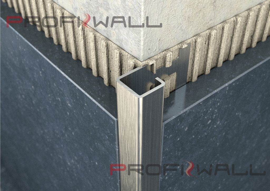 ProfiWall ACÉL 8mm négyzet profil 2,5M | rozsdamentes - szálcsiszolt – Ezüst, Fém profilok