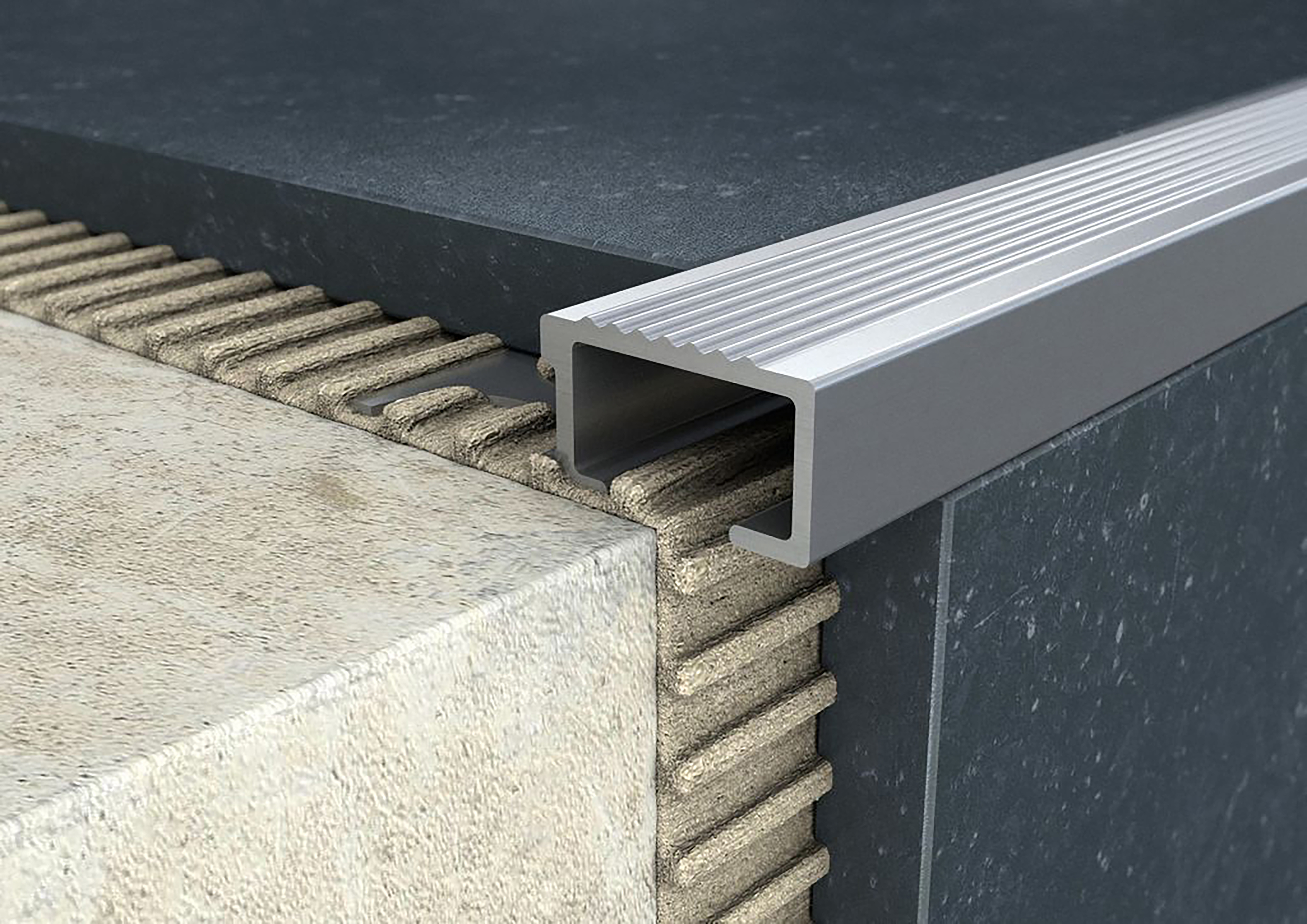 ProfiWall ALU 10mm lépcső profil elox ezüst 2,5M – Fém profilok