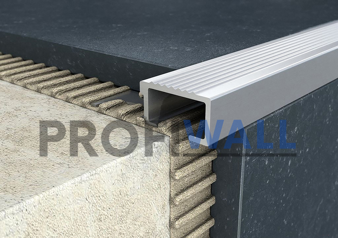 ProfiWall ALU 10mm lépcső profil natúr 3M – Ezüst, Fém profilok