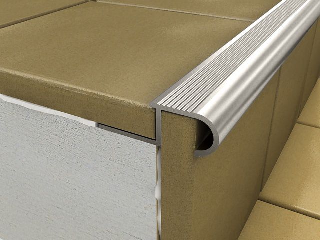 ProfiWall ALU 10mm Íves lépcső profil elox titán 2,5M – Fém profilok