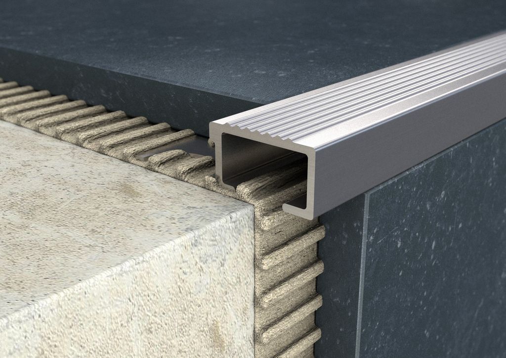 ProfiWall ALU 10mm lépcső profil elox titán 2,5M – Fém profilok