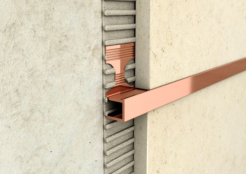 ProfiWall ALU univerzális négyzet profil 10mm fényes rozé arany 2,5M – Fém profilok