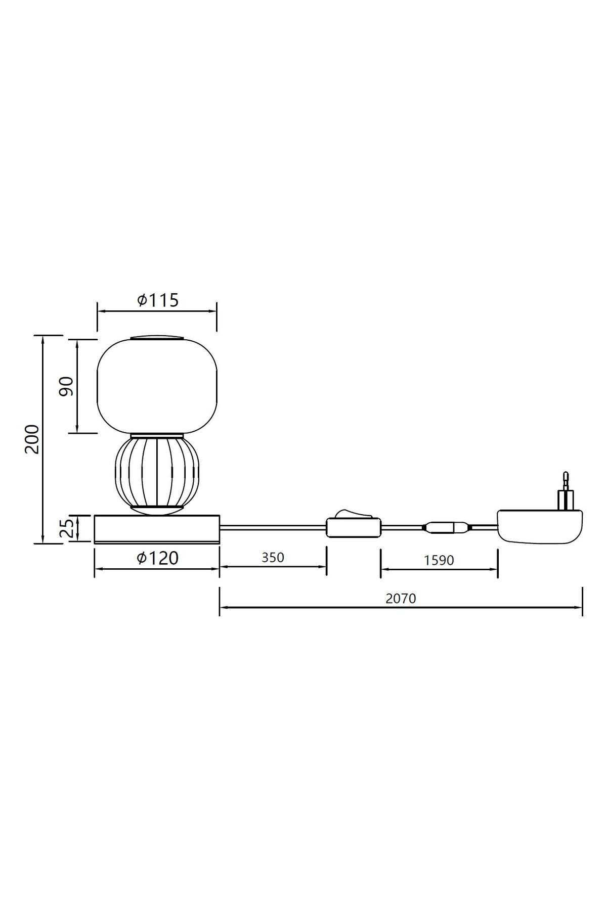 Lumion Modern – szürkésfehér RAL 9002, Asztali lámpa
