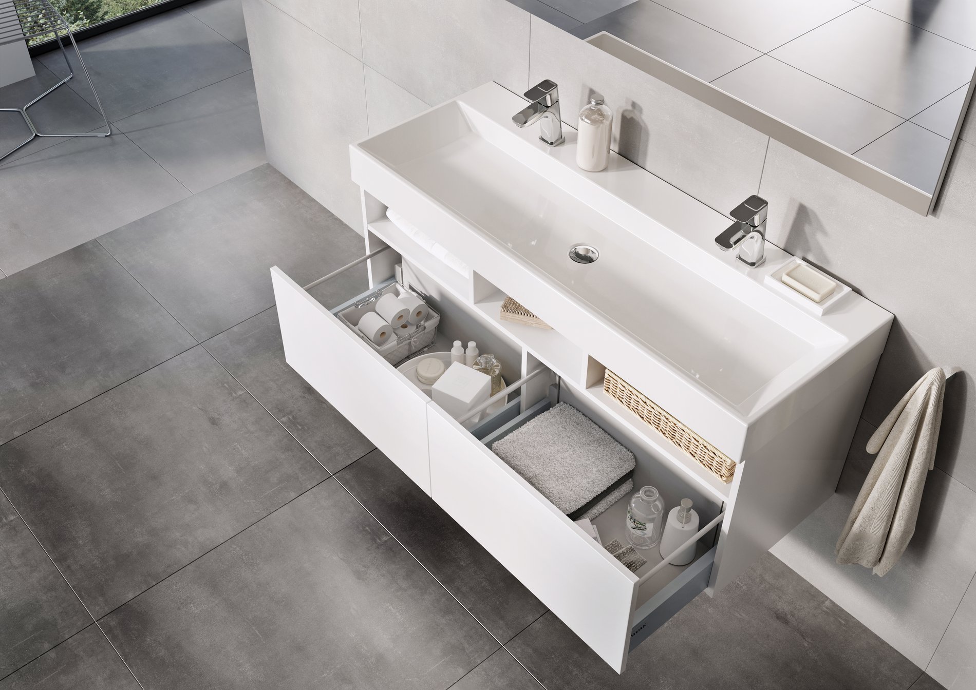Ravak Natural SD 120 fehér – Mosdó alatti szekrények