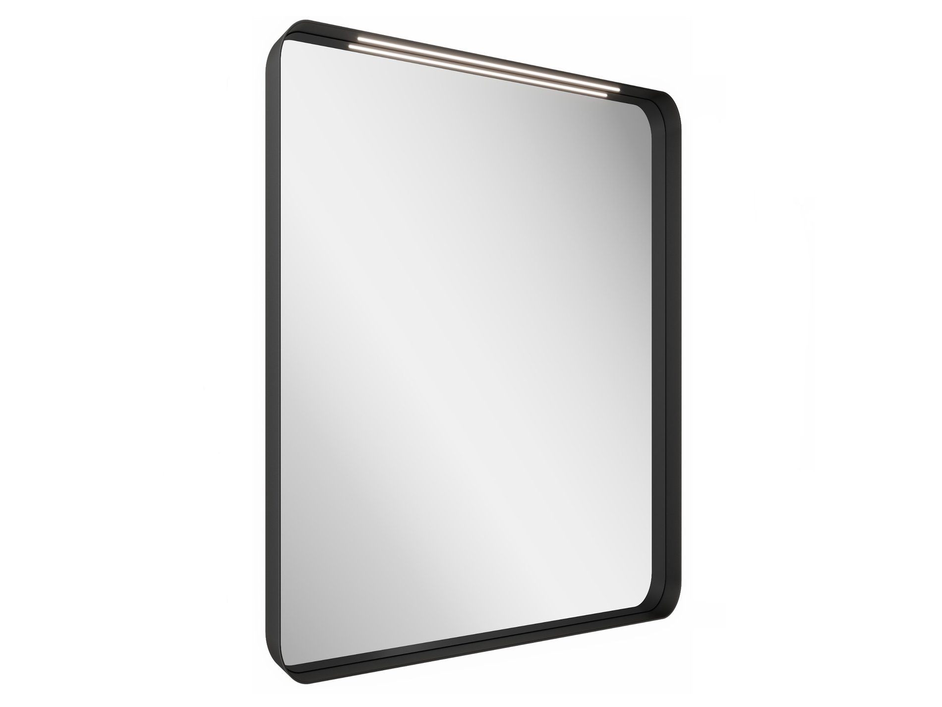 Ravak Strip 60x70 fürdőszobai tükör világítással, fekete