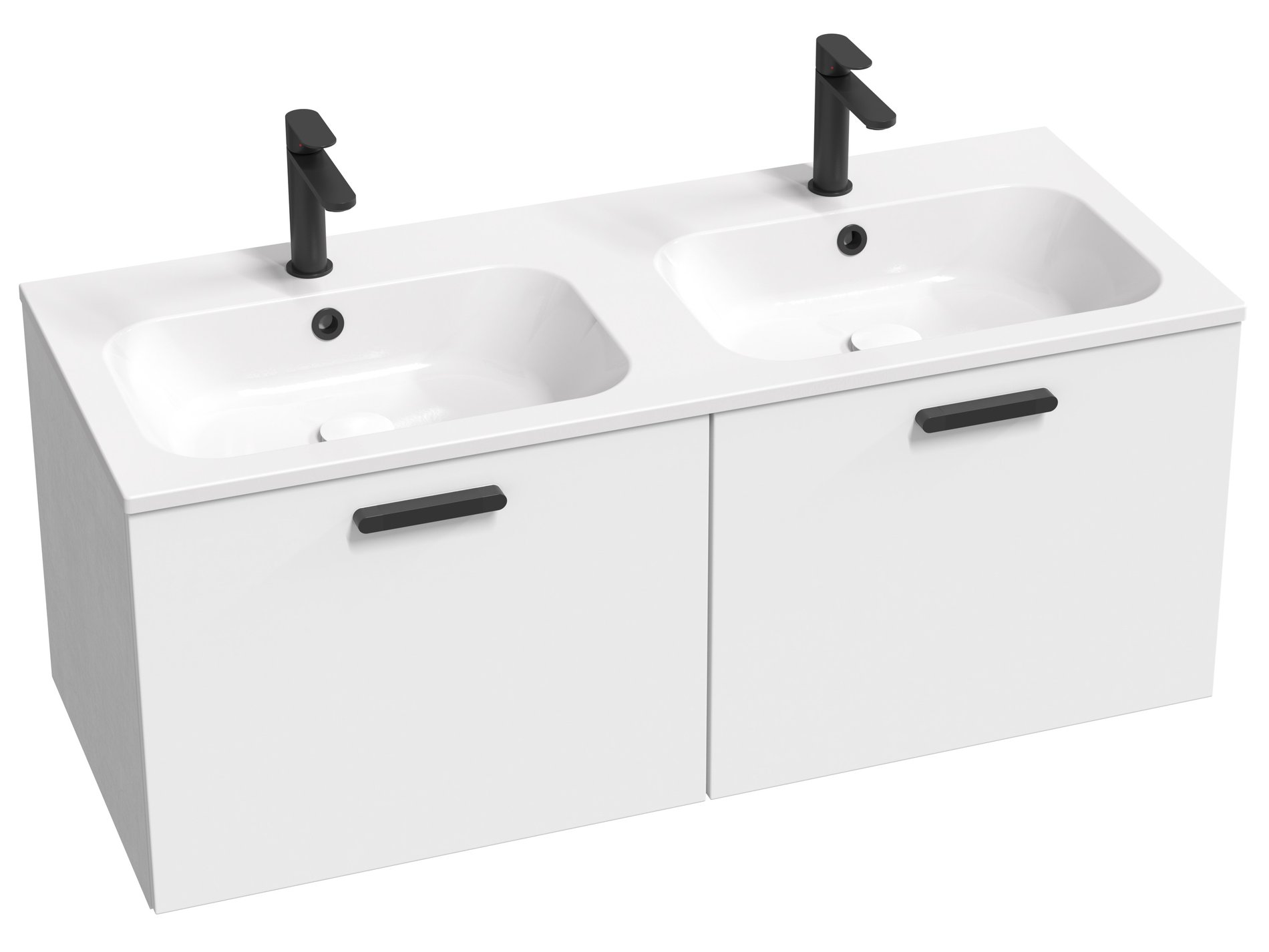 Ravak Chrome II SD 120 fehér, fekete fogantyúval 152 mm – Mosdó alatti szekrények
