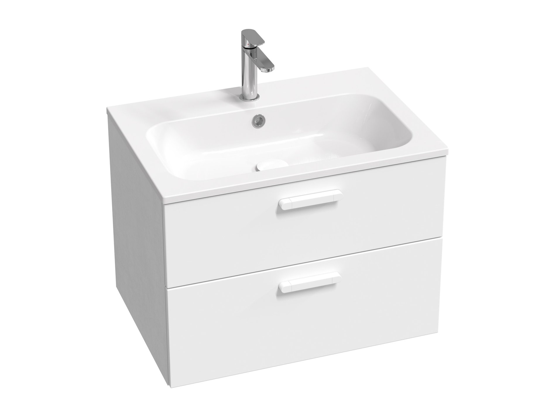 Ravak Chrome II SD 70 fehér, fehér fogantyúval 152 mm – Mosdó alatti szekrények