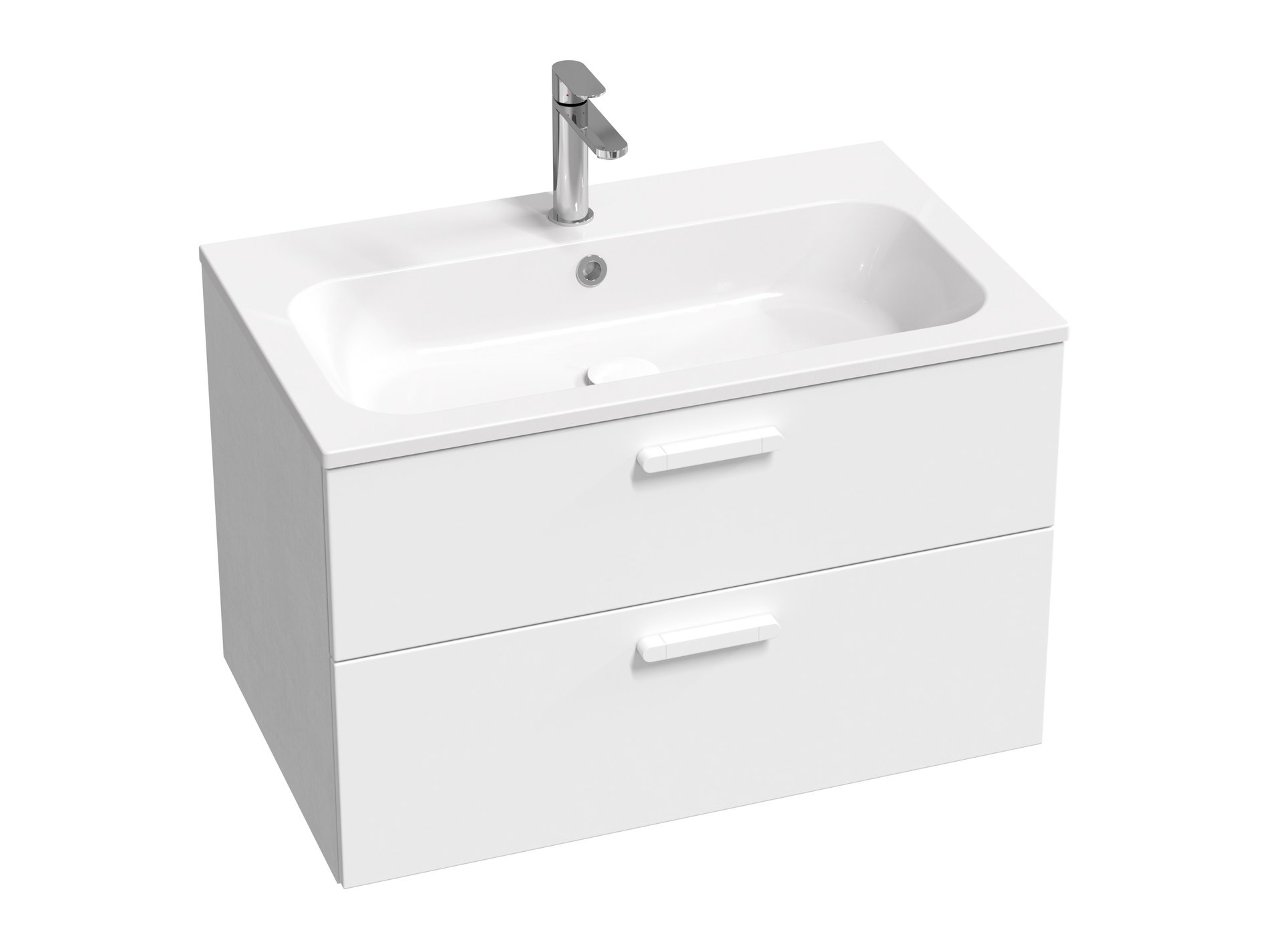 Ravak Chrome II SD 80 fehér, fehér fogantyúval 152 mm – Mosdó alatti szekrények