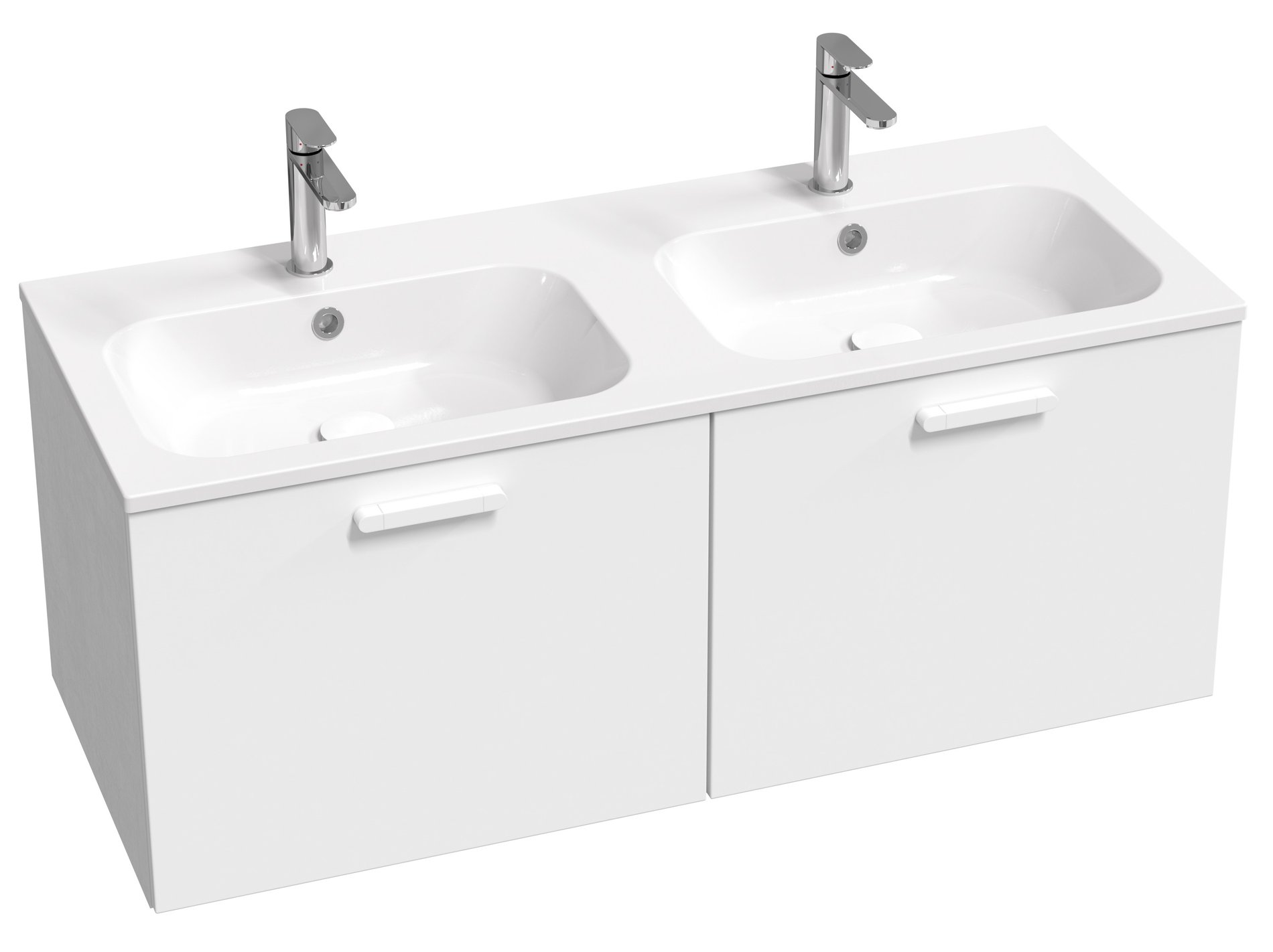Ravak Chrome II SD 120 fehér, fehér fogantyúval 152 mm – Mosdó alatti szekrények