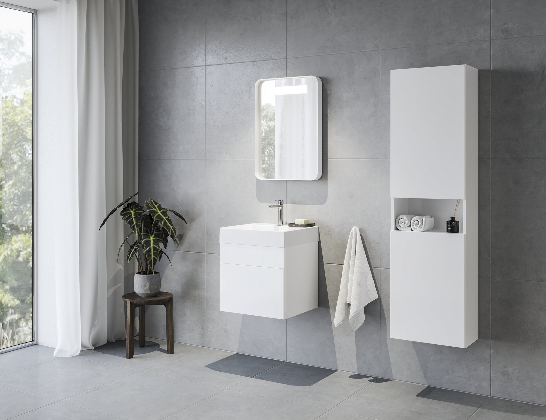 Ravak Natural SB 45 fehér – Fürdőszobai fali szekrények