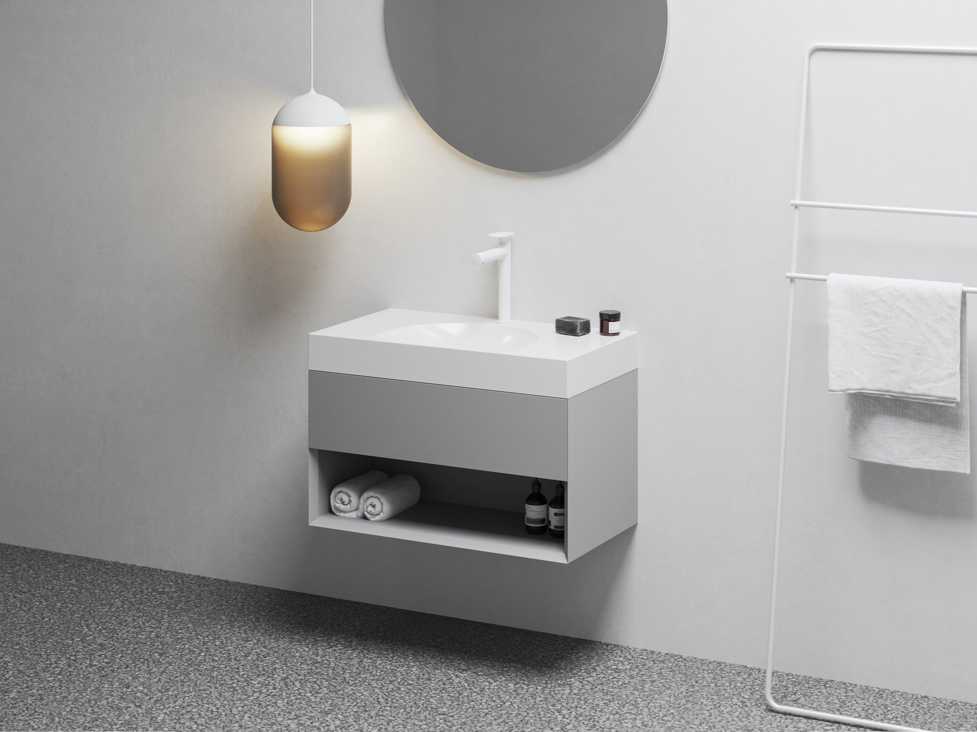 Ravak SD Lite 80 fürdőszobai szekrény mosdó alá Smoke Grey – Szürke, Mosdó alatti szekrények