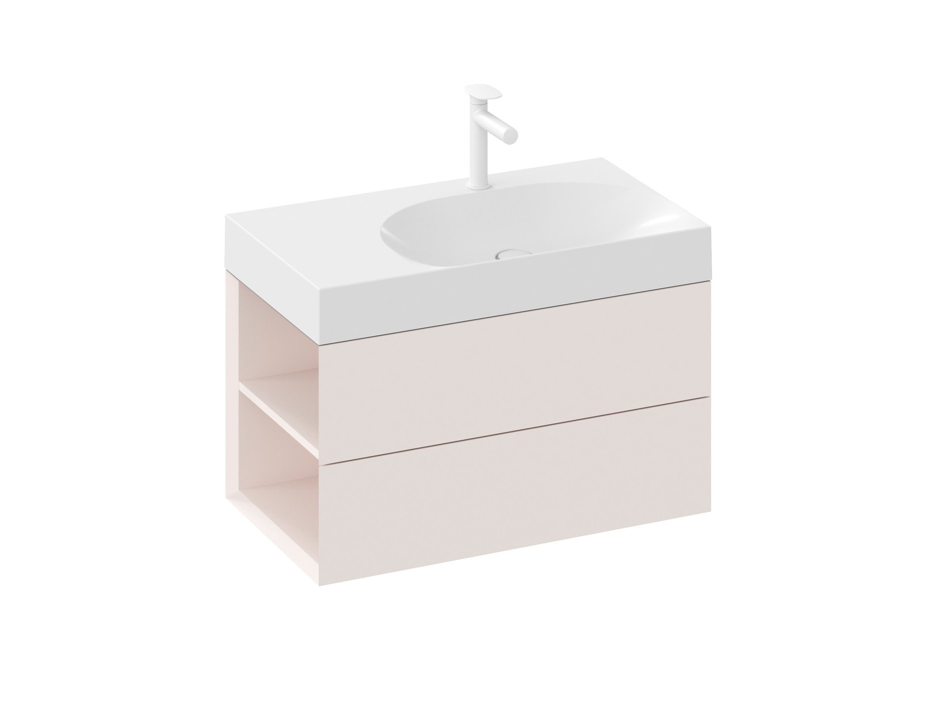 Ravak SD Lite 80 B fürdőszobai szekrény mosdó alá Alabaster Pink – Rózsaszín, Mosdó alatti szekrények