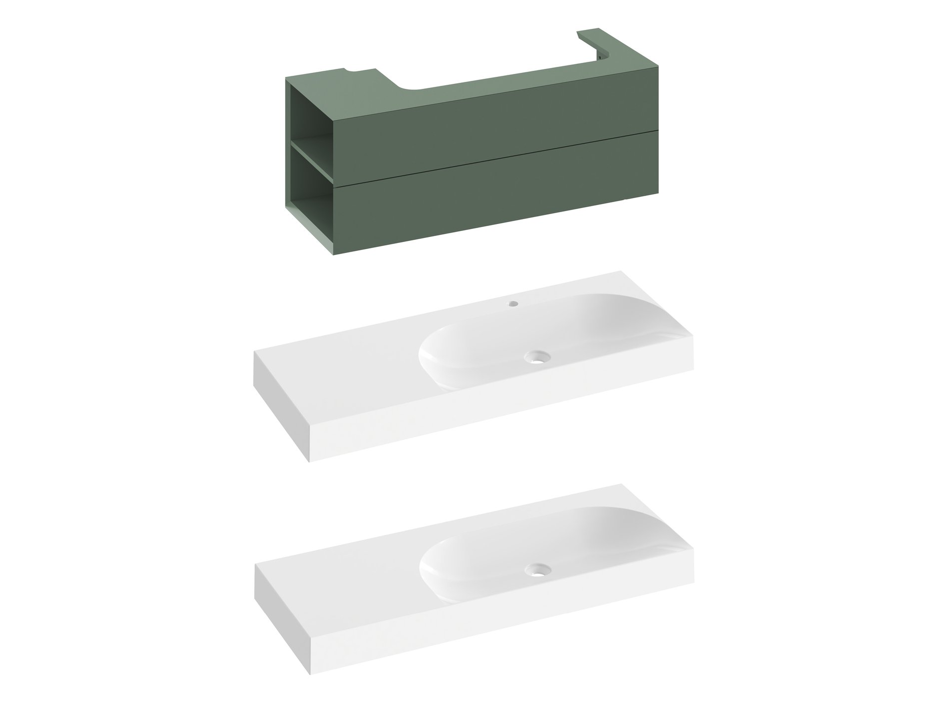 Ravak SD Lite 120 B fürdőszobai szekrény mosdó alá Grey Green – Zöld, Mosdó alatti szekrények