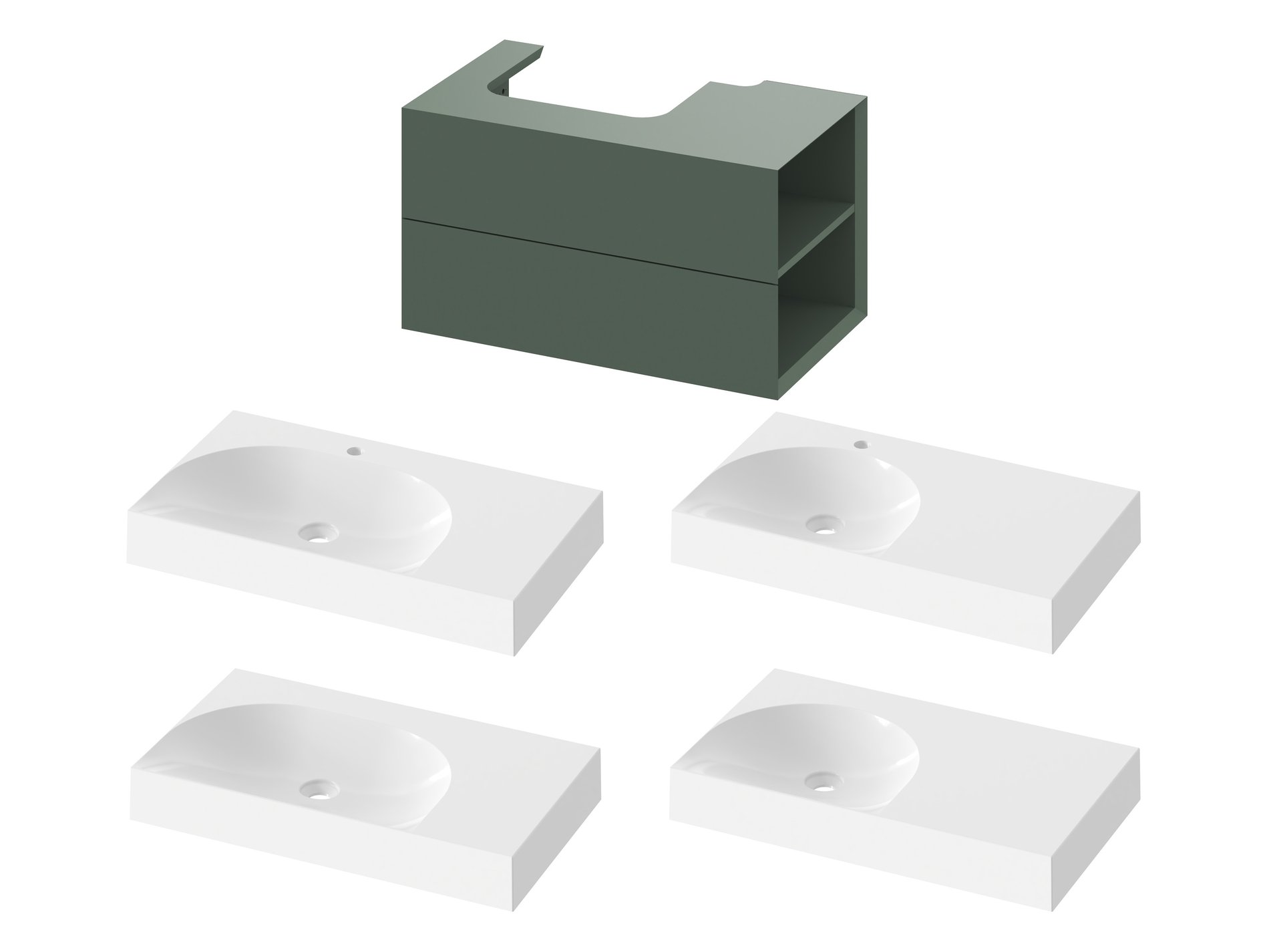 Ravak SD Lite 80 J fürdőszobai szekrény mosdó alá Grey Green – Zöld, Mosdó alatti szekrények