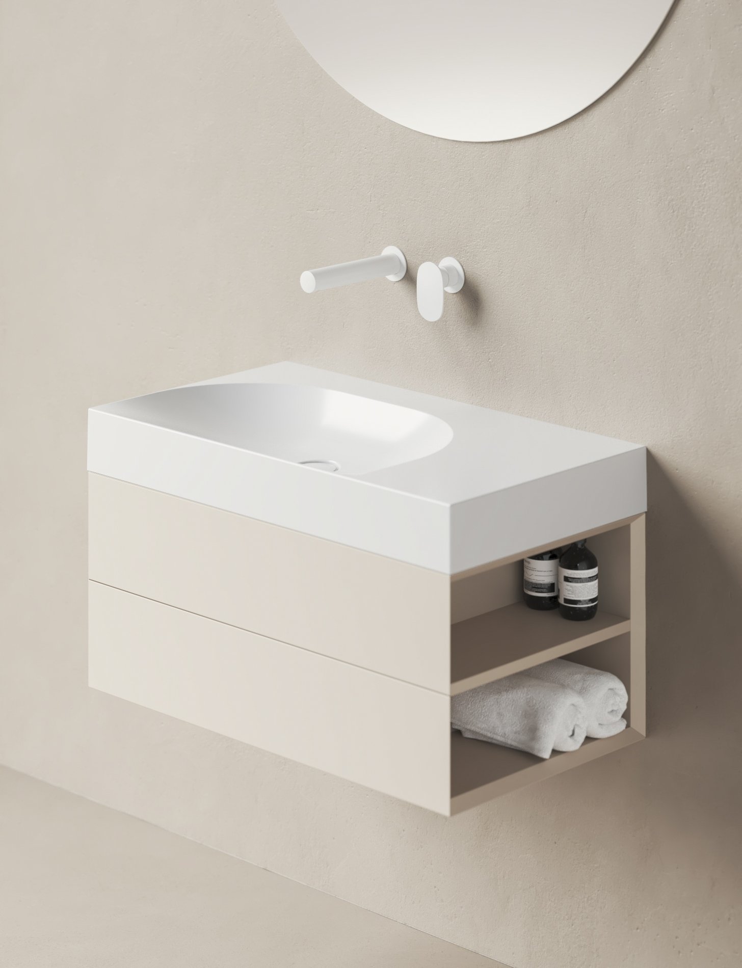 Ravak SD Lite 80 J fürdőszobai szekrény mosdó alá Alabaster Pink – Rózsaszín, Mosdó alatti szekrények
