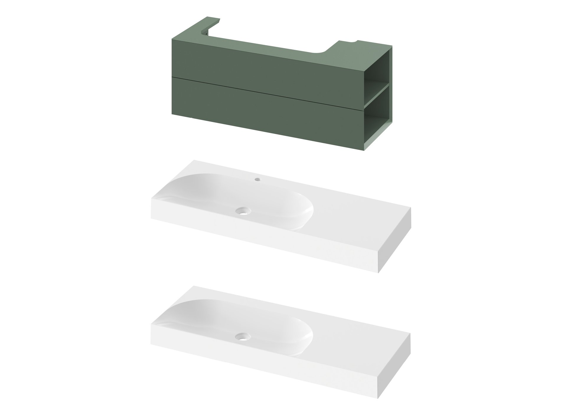 Ravak SD Lite 120 J fürdőszobai szekrény mosdó alá Grey Green – Zöld, Mosdó alatti szekrények
