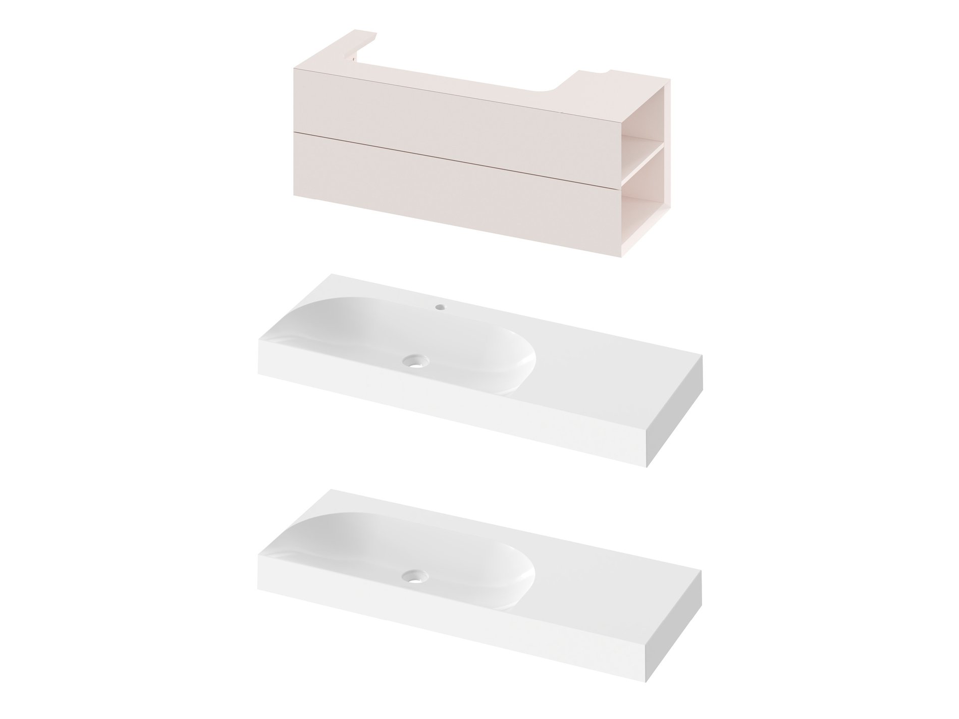 Ravak SD Lite 120 J fürdőszobai szekrény mosdó alá Alabaster Pink – Rózsaszín, Mosdó alatti szekrények