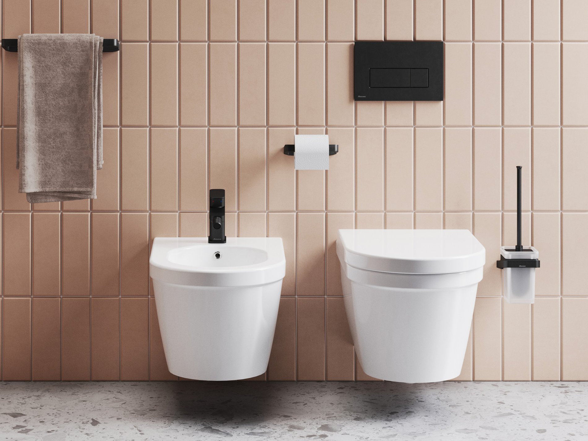 Ravak Uni nyomólap fekete – WC- és bidé kiegészítők