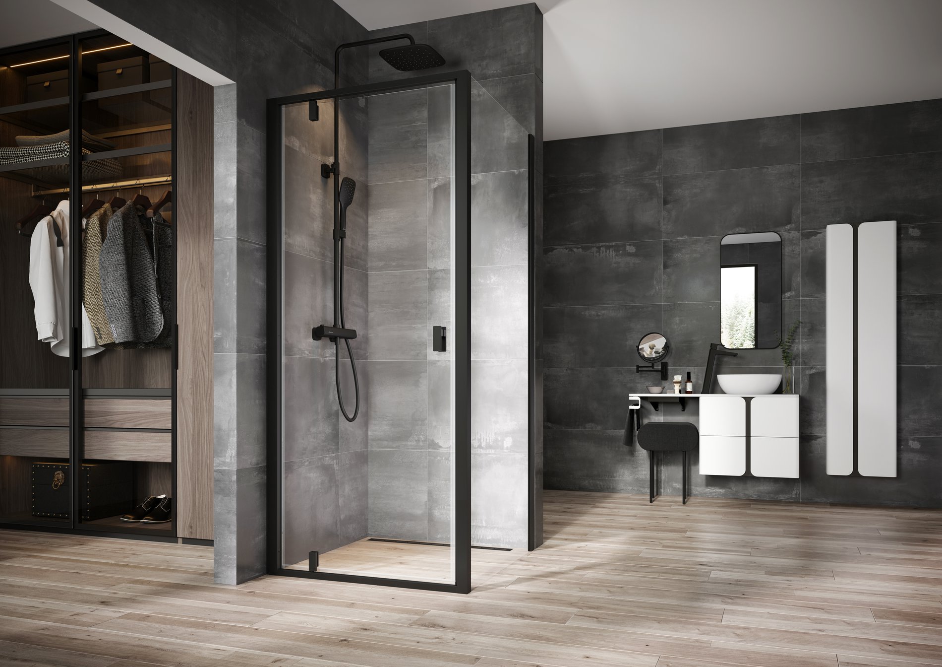 OZ Ravak Runway 85 zuhanyfolyóka fekete – Zuhanyfolyókák