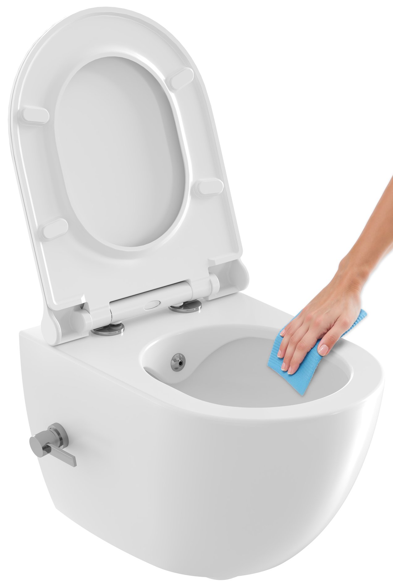 Ravak WC Uni Chrome RimOff és bidé fúvókával, fehér – Bidék