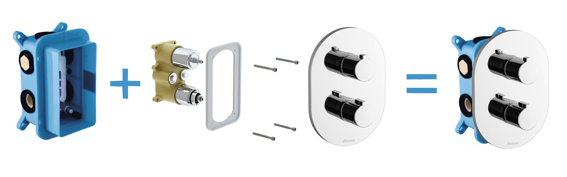 Ravak R-box Multi RB 071.50 háromutas alaptest falba süllyesztett csaptelepekhez