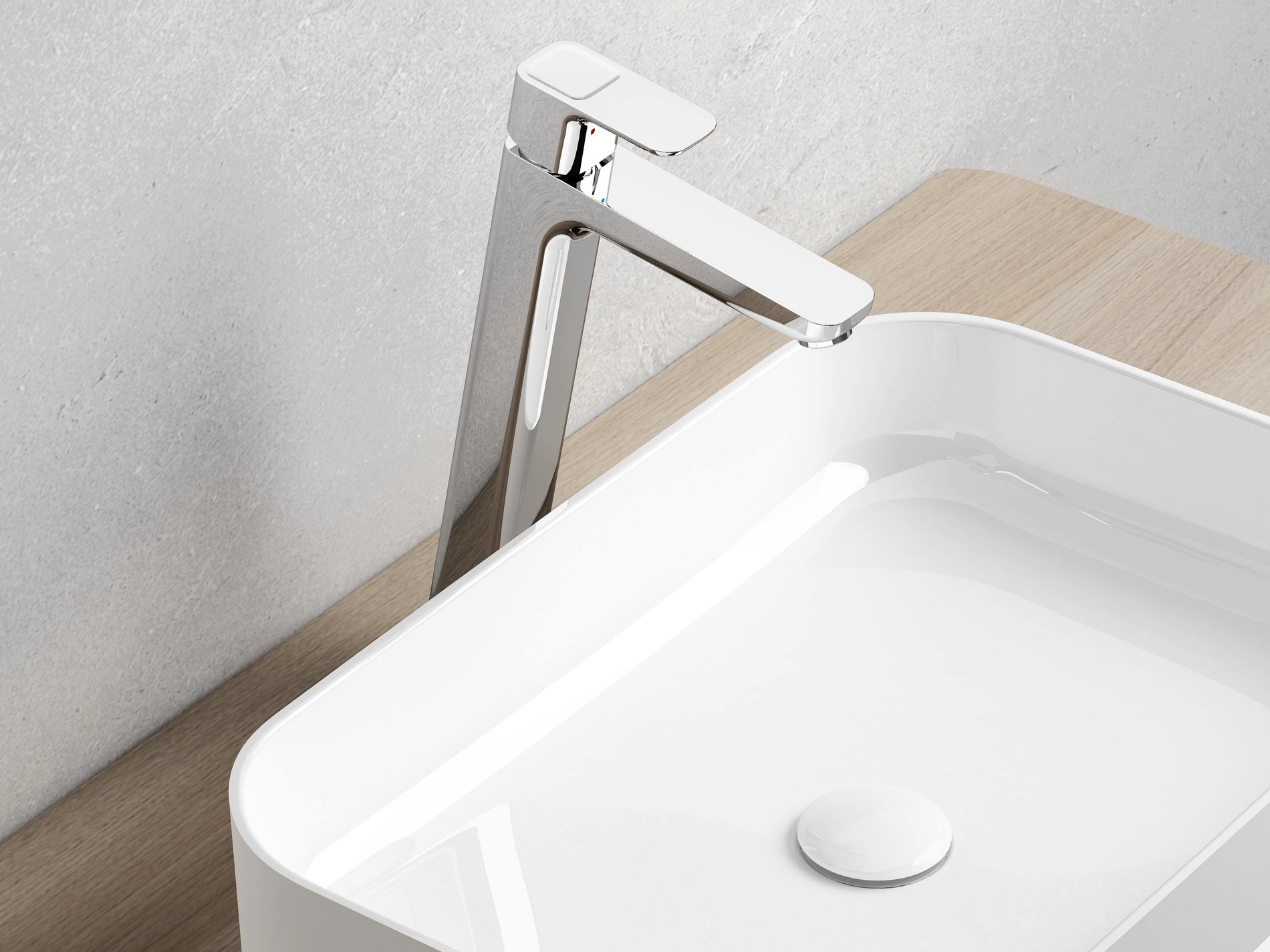 Ravak 10° álló mosdócsaptelep leeresztő nélkül, 333 mm TD 015.00CR, króm – Mosdó csaptelepek
